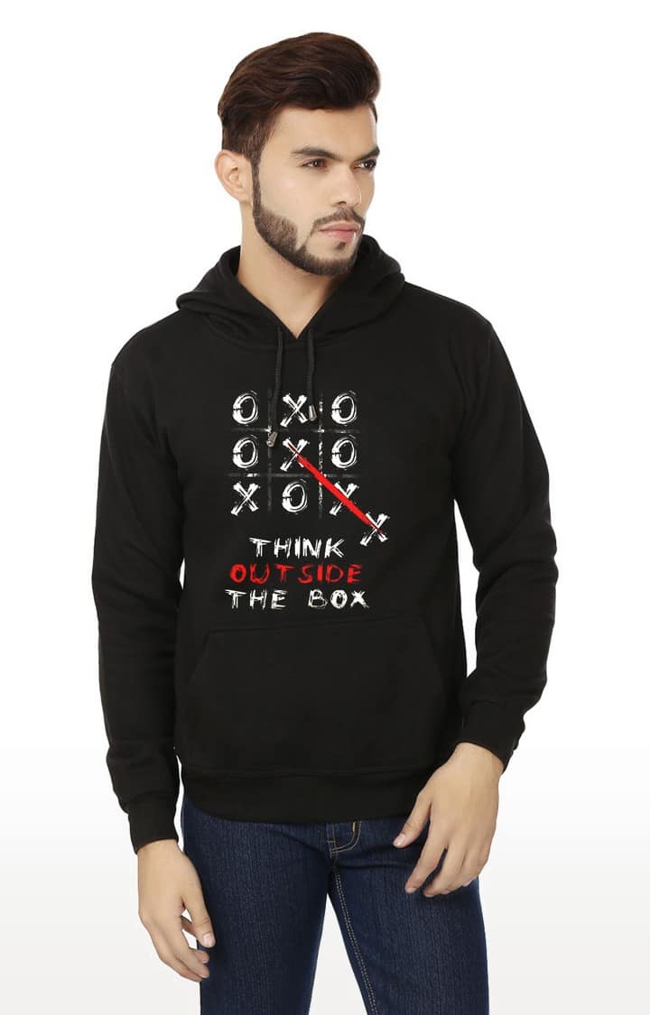 Men's Black Fleece Printed Hoodies
