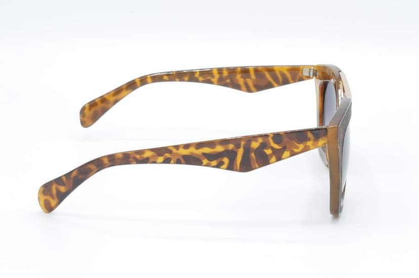 Hrinkar Unisex Rectangular Sunglasses Golden & Brown Frame, Clear & Brown Lens (Medium) - Pack of 2 view 4