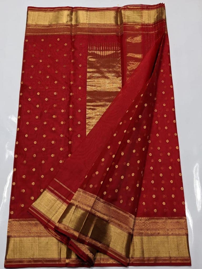 Handloom Katan Silk Chanderi Saree for Wedding and Festive Occasions view 2