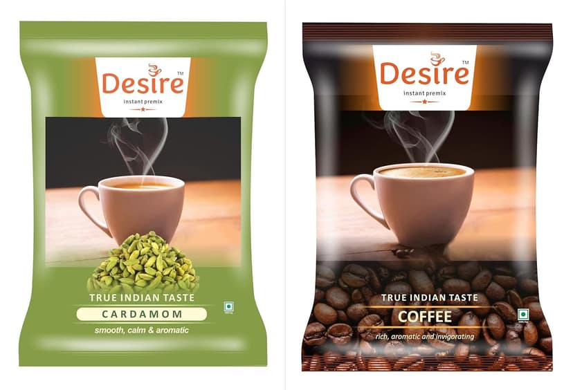 Desire Coffee And Cardamom Flavoured Tea Instant Premix Powder, 2 Kg - Pack of 2