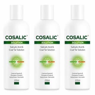 Salve Cosalic Anti-Dandruff Shampoo 200ml (Pack of 3) with Coal Tar & Salicylic Acid Shampoo, Gentle Scalp Care for Dry, Itchy, Flaky Scalp Salve Cosalic Anti-Dandruff Shampoo 200ml (Pack of 3) with Coal Tar & Salicylic Acid Shampoo, Gentle Scalp Care fo