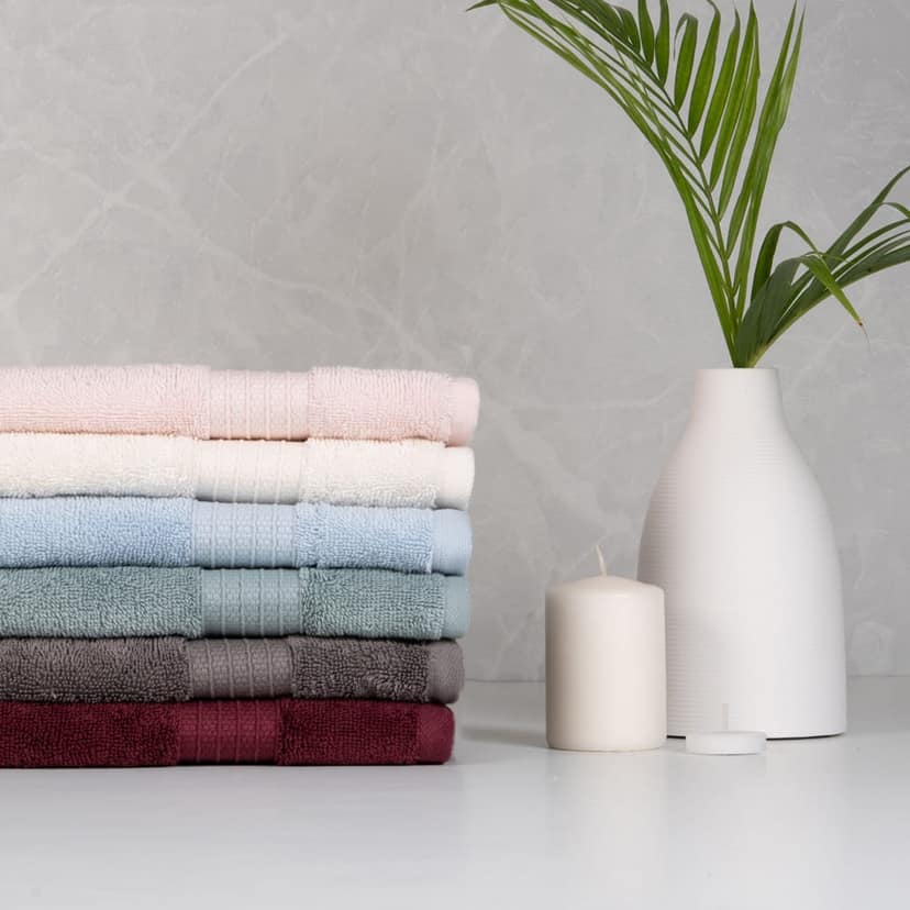 Feather & Spun Organic Cotton Hand Towel (Pack of 2) | Lavender Fragrance | GOTS Certified | Anti Microbial | Fade Resistant | Double Needle Stitch | 550 GSM | 76 cms x 45 cms view 6