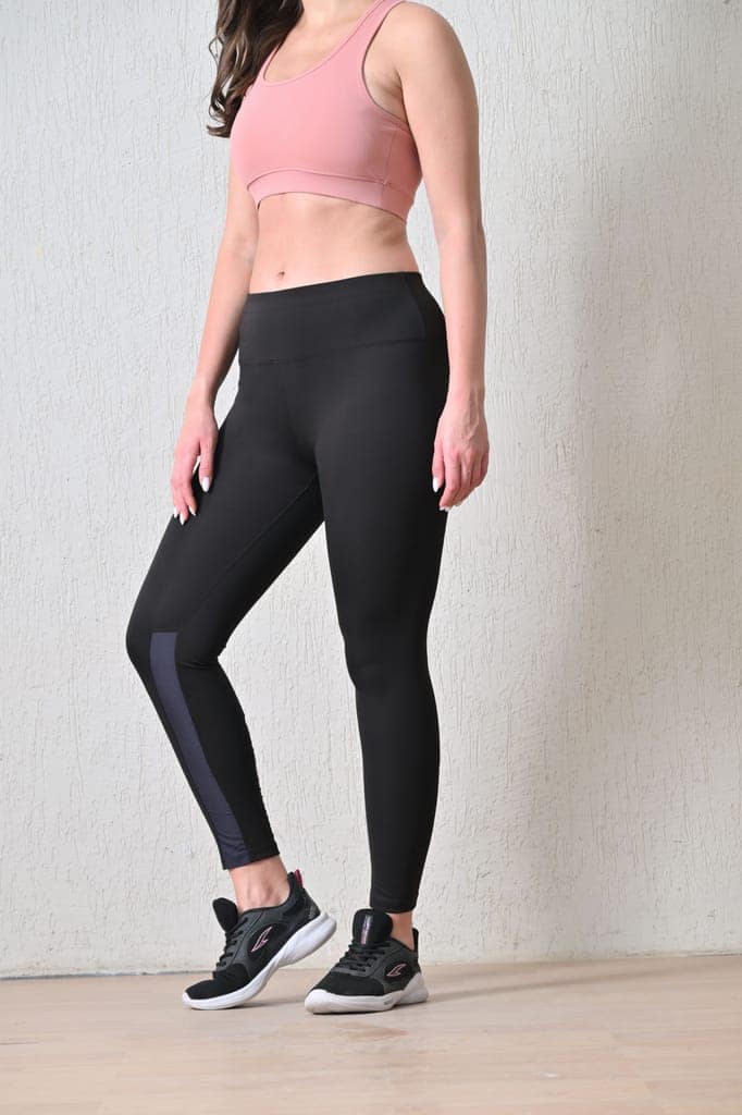 Body Smith Women’s Solid Blue High Waist Active Sports Tights with Side Pocket | Stretchable Gym Leggings for Yoga, Running & Workout | Comfortable & Stylish Fitness Wear