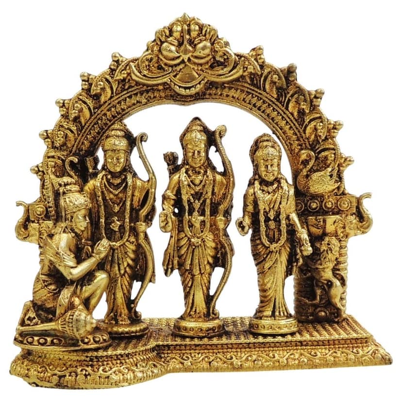 Brass Ram Darbar Idol | Temple Decorative Statue, Height : 4 Inch (BSMAS1910 C) view 2