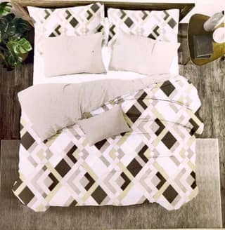 Omkar by R3 Inc. Cotton Blend 250 TC Printed Multicolor Double Bedsheet with 2 Pillow Covers – 90 X 100 Inches (7.5 x 8.3 Feet) (Multicolor Grey Check)