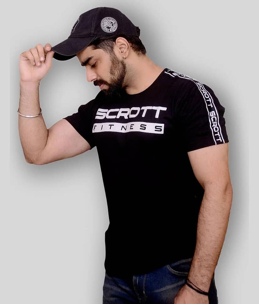 Scrott Merchandise Pack of 1 Cotton Regular Fit Men's T-Shirt ( Black )