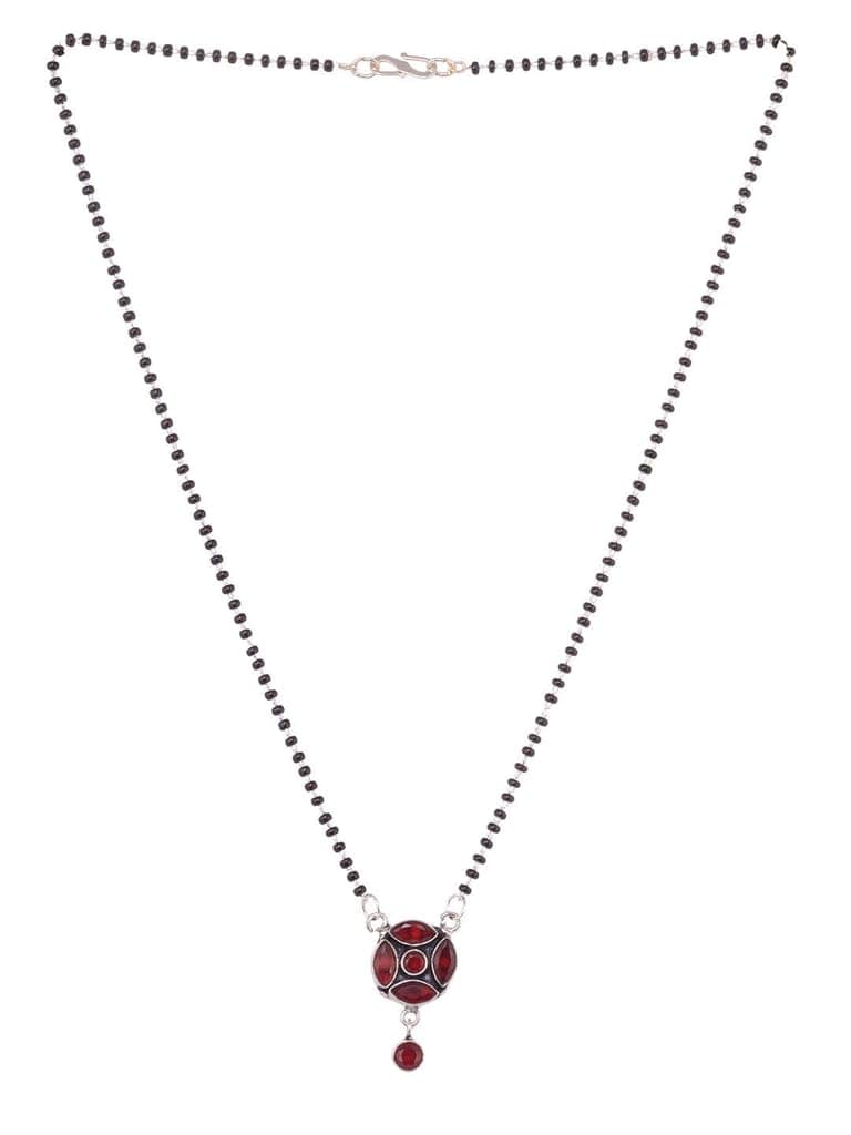 Red Silver Plated AD Studded Minimal Mangalsutra view 2