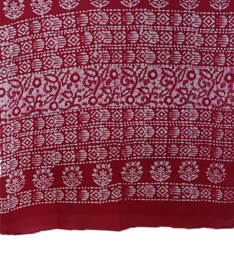 Handcrafted Batik Cotton Handblock Saree view 2