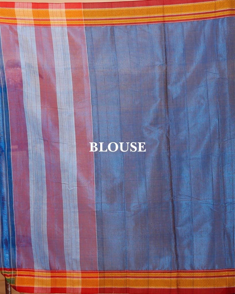 ILKAL Handloom Cotton Silk Saree Royal Blue Color with running blouse-9983 view 5