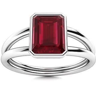 CEYLONMINE Ruby / manik ring natural & lab certified gemstone silver ring for women & girls