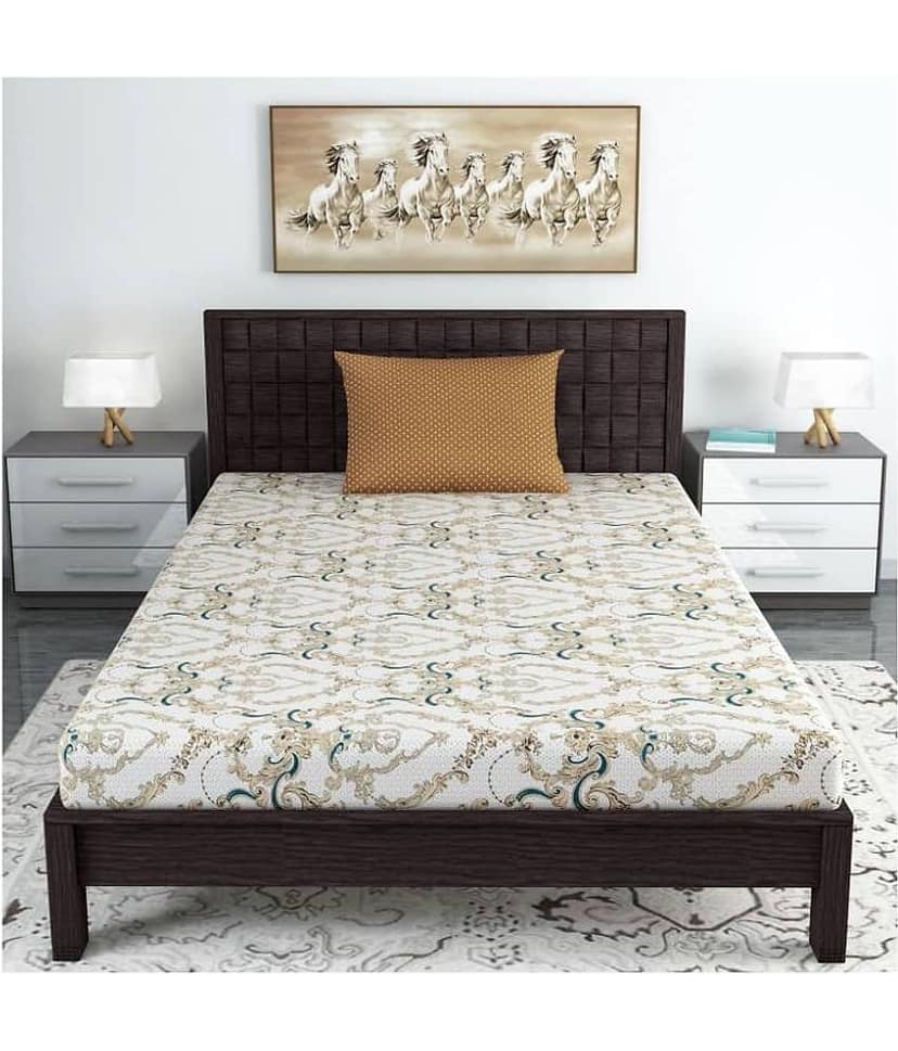 DIVINE CASA Cotton Single Bedsheet ( Beige ) view 2