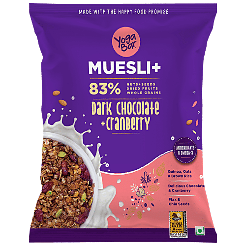 Yoga Bar Muesli - Dark Chocolate & Cranberry, Healthy, Rich In Protein, Breakfast Cereal, 40 g