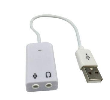 USB 2.0 Sound Card Audio Adapter, 7.1 Channel , 3.5mm Dual Jack for Voice Recording and Listening Compatible with Laptop and Desktop (White) view 2