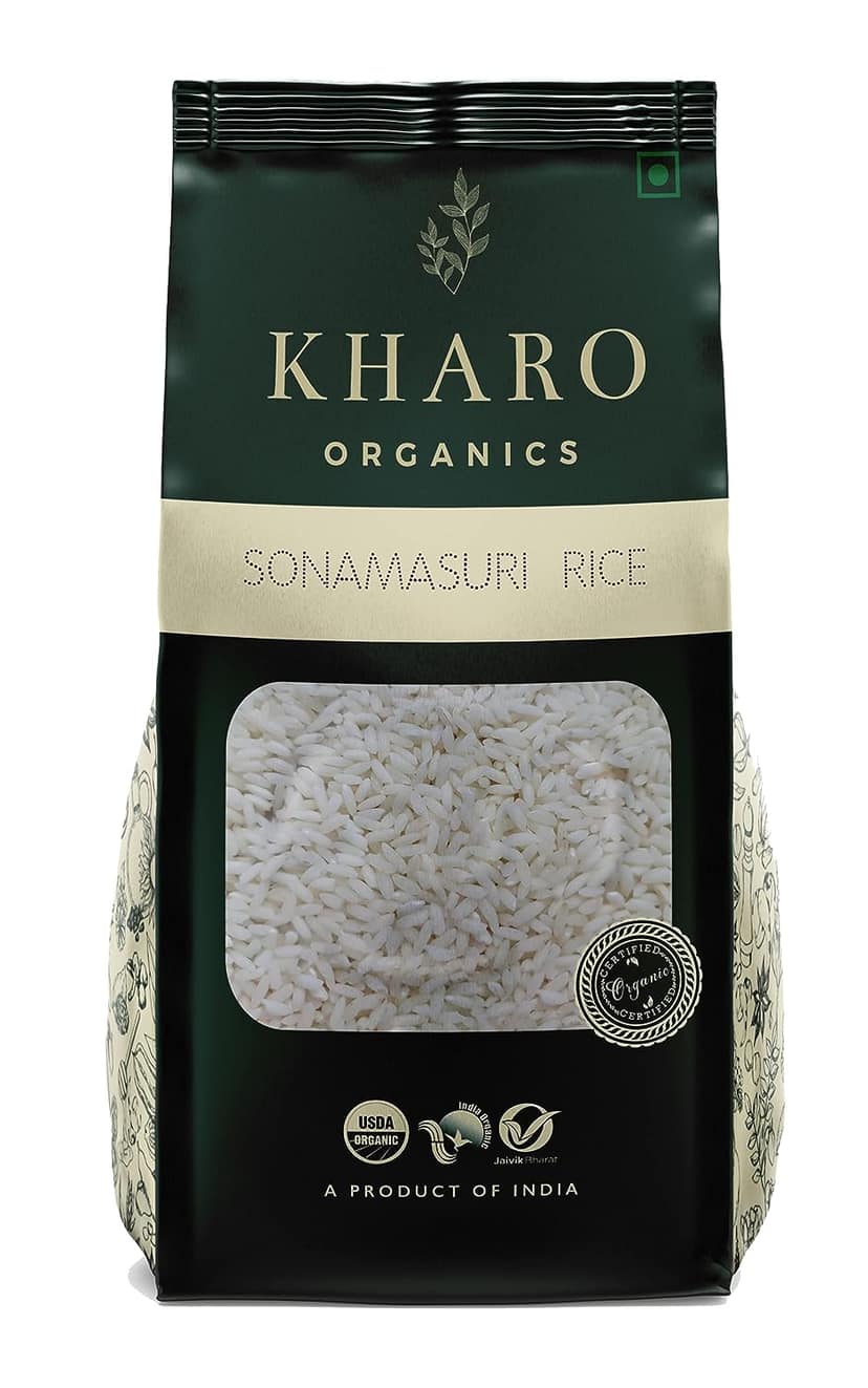 Kharo Organics Sonamasuri Rice 1 Kg Pack Of 4