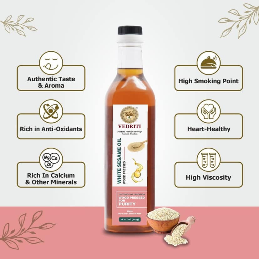 Wood Pressed White Sesame Oil view 3