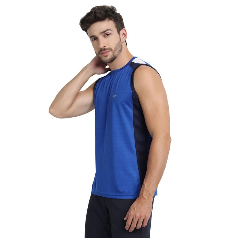 FTX Men Colorblock Round Neck Sleeveless Tshirt view 4