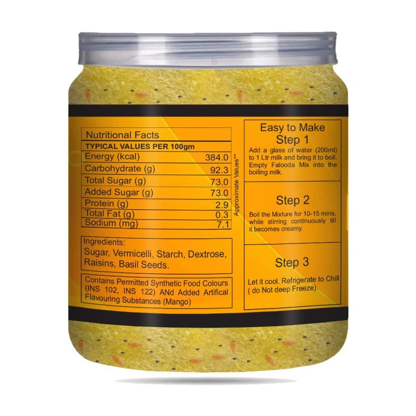 Brew Lab Mango Flavored Falooda | Instant Falooda Mix | Easy to Make Mix it with Milk 250 g view 3
