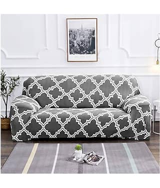 House Of Quirk 2 Seater Gray Polyester Single Sofa Cover