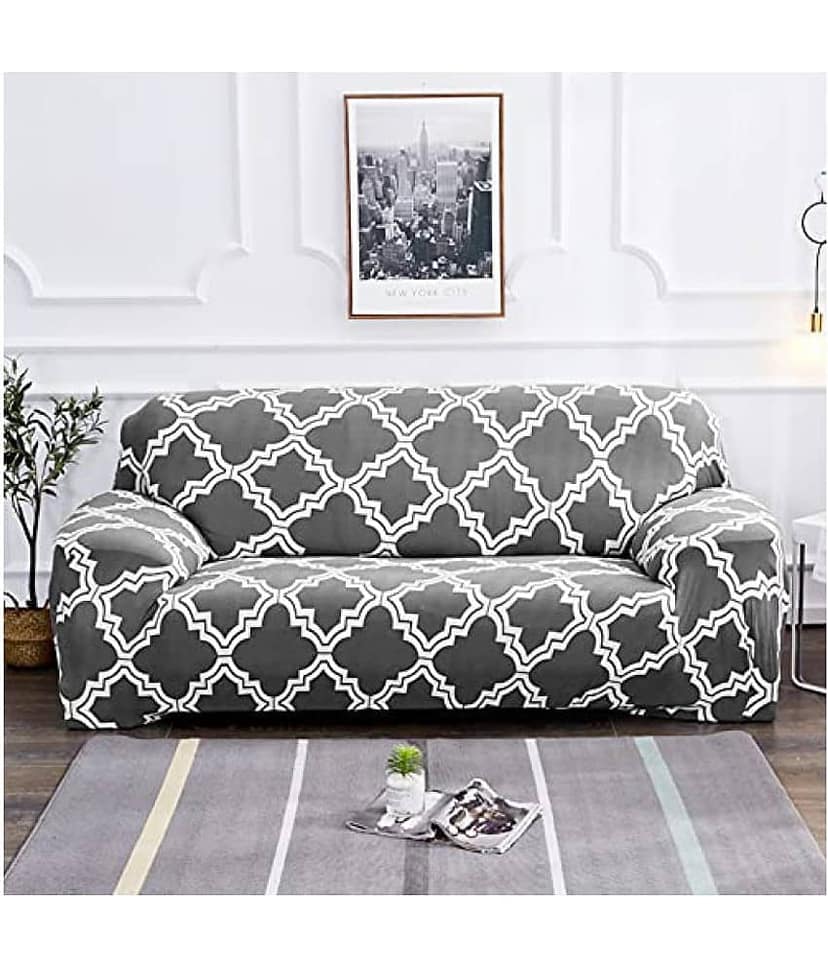 House Of Quirk 2 Seater Gray Polyester Single Sofa Cover