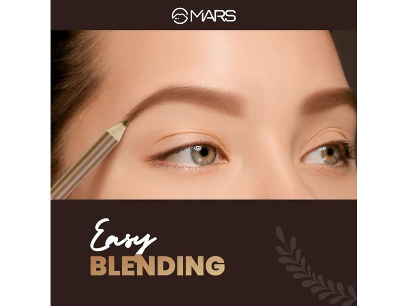 MARS Eyebrow Pencil With Spoolie, Long Lasting & Smudge Proof, High Pigmented Eyebrow Pencil 1.2 gm - Dark Brown view 3