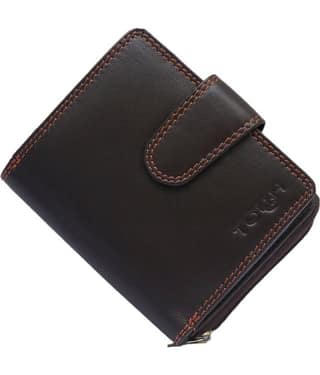 Tough Women Casual Brown Genuine Leather Wallet - Regular Size (11 Card Slots)
