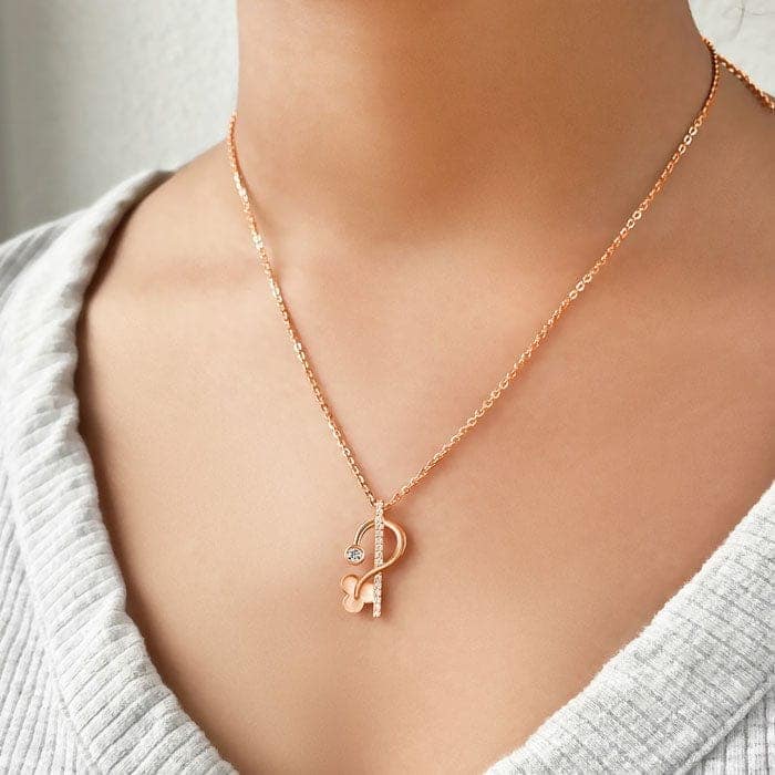 Rose Gold Cluster Pendant Set view 3