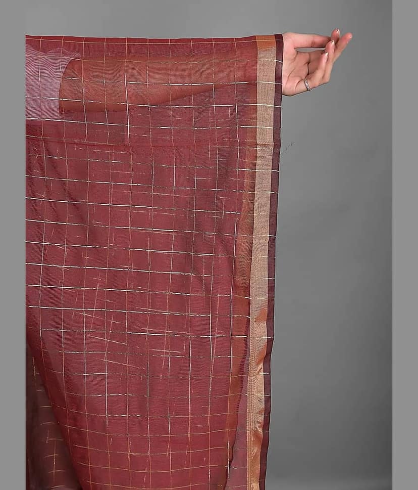 Apratim - Maroon Chanderi Women's Dupatta - ( Pack of 1 ) view 2