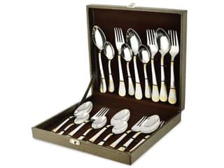 Parage 18 Pieces Premium Stainless Steel Golden Cutlery Set, Home & Kitchen with Gift Box with Leatherite Box (Imperial Design)