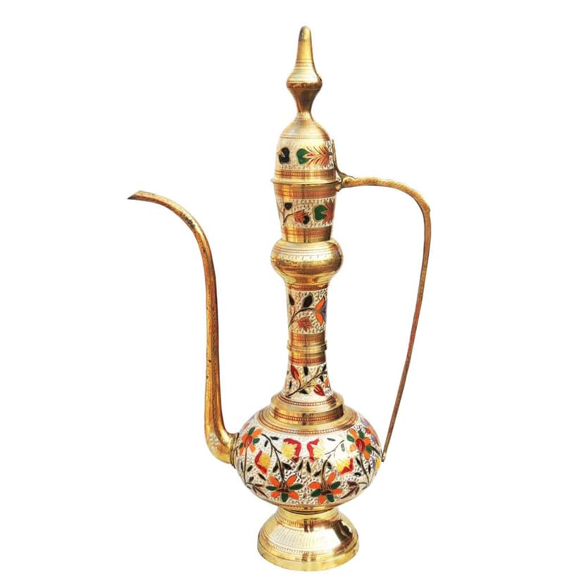 Brass Ornamental Surahi Aftaba ? Classic Vintage Showpiece, Height : 36 Inch (FMAS349 B) view 2