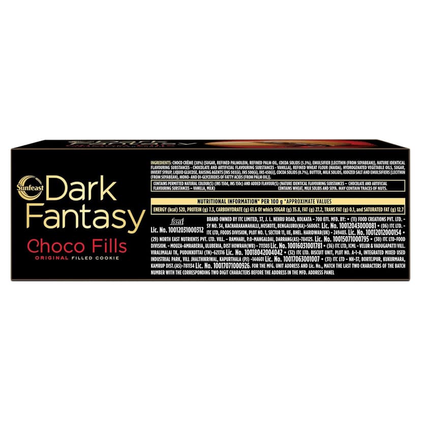 Sunfeast Dark Fantasy Choco Fills, Original Filled Cookies With Choco Crme, 75G view 2