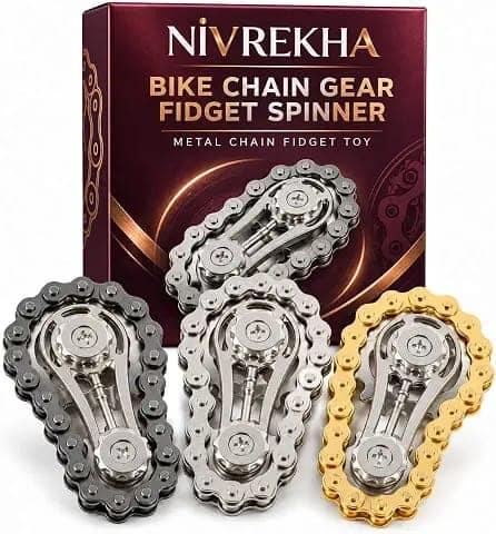NEW 2026 Premium Stress Relief Toys Adults, Multicolor Bicycle Chain Design, Portable Office & Home Use, Fidget Toys Adults, Bike Chain Fidget Toy, Stress Relief Desk Accessory Pack of 1 view 2