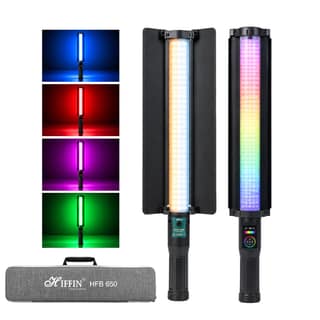 HIFFIN HFB-650 30W RGB Wand Light for Video Shooting & Photography, Handheld LED Light Stick, 2700K-7500K CCT, 3800 Lumens, 100% Dimming, 11 FX Modes, App Control, 2200mAh Battery HIFFIN HFB-650 30W RGB Wand Light for Video Shooting & Photography, Handhe
