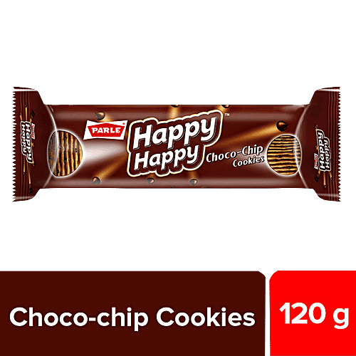 Parle Happy Happy Choco-Chip Cookies - Rich, Crunchy, Baked, 120 g Pouch