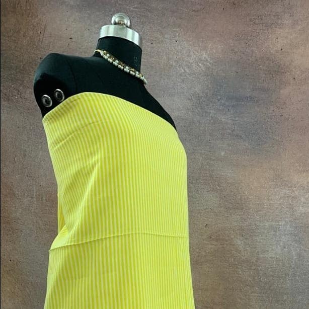 CPY001-Cotton-Sunshine Stripes: Cotton Yellow Stripe Fabric 3 meters view 3