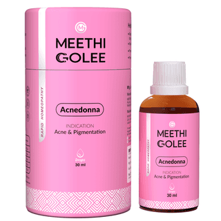 Meethi Golee Acnedonna Drops for Acne & Pigmentation Support (30ml) | Advanced Homeopathy 2.0 Skin-Regulation Formula for Breakouts, Oil Balance & Post-Acne Marks | Fast Absorbing Oral Drops for Clear Looking Skin