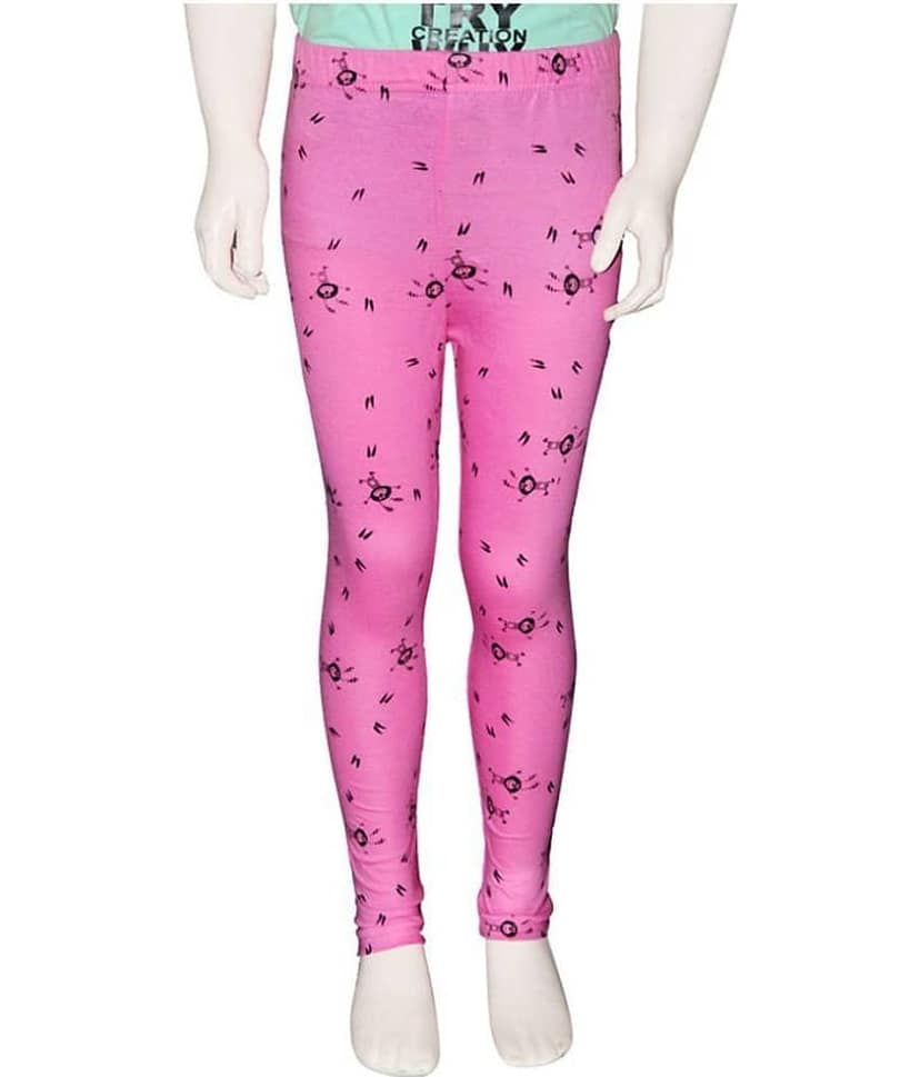 FnMe Pack of 3 Girls 100% Cotton Leggings ( Baby Pink ) view 2
