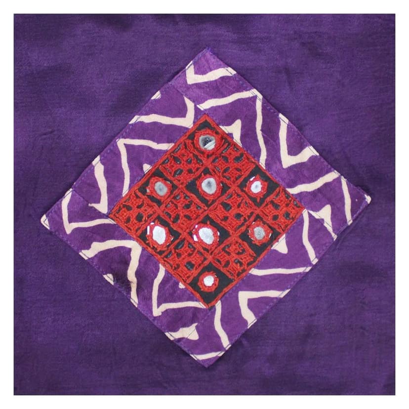 Garvi Gurjari (A Gujarat Govt Enterprise Purple Hand Embroidered Mashru Silk Kurti(GGCMSK01) view 4