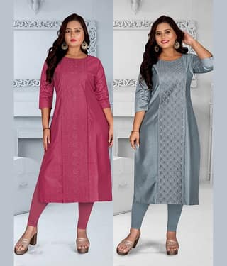 Hetsa Women Chanderi Embroidered A-line Kurti ( Multicolor )
