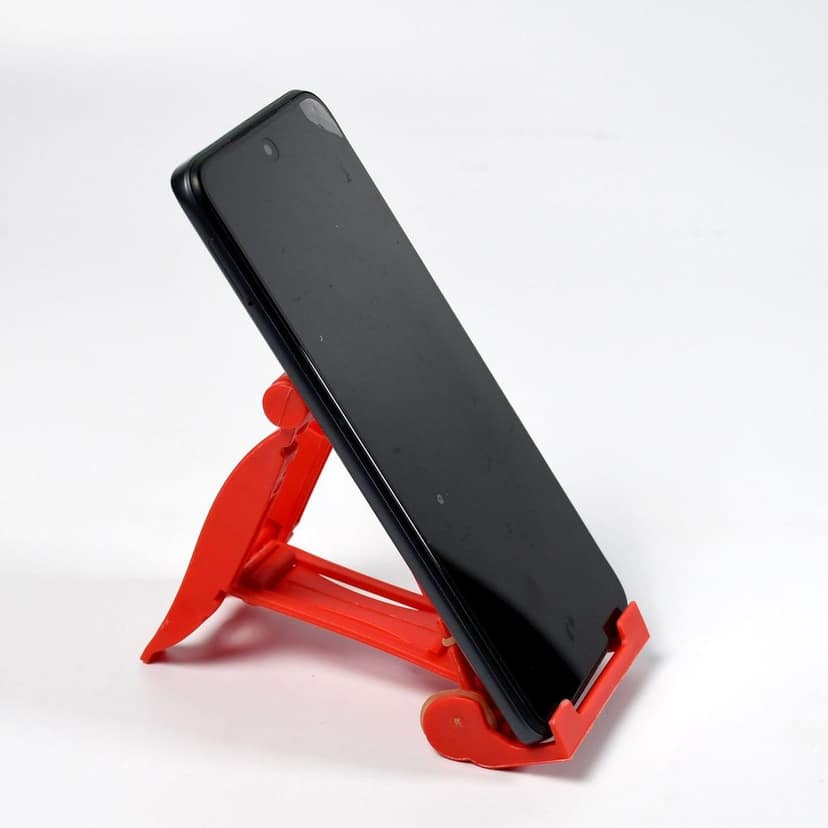 Adjustable Foldable Plastic Square Mobile Stand Premium Mobile Stand Use For Home , Office & Multiuse view 3