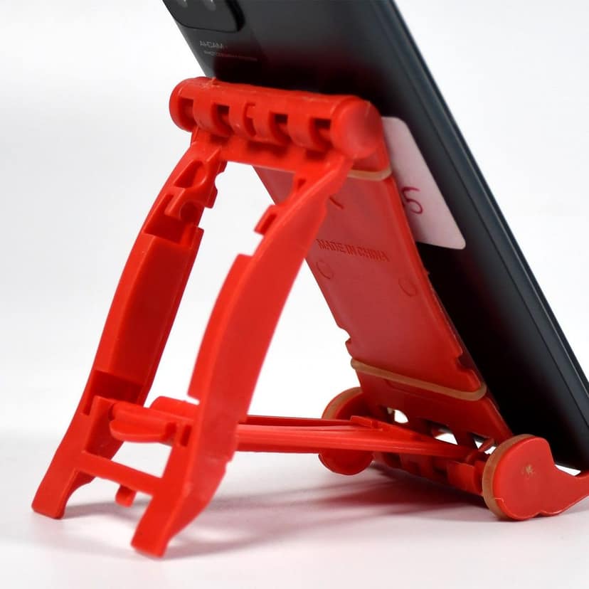 Adjustable Foldable Plastic Square Mobile Stand Premium Mobile Stand Use For Home , Office & Multiuse view 5