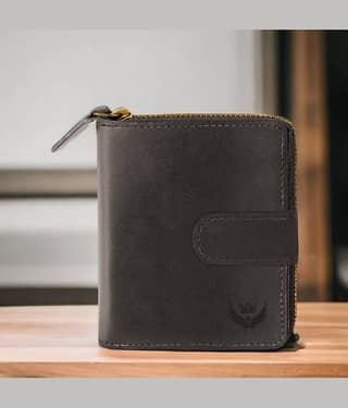 Lorenz Gray 100% Leather Men's RFID Wallet ( Pack of 1 )
