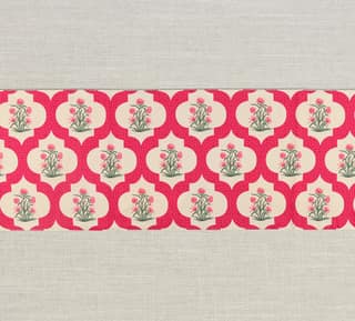 India Circus Poppy Flower Scarlet 94 X 14 Table And Bed Runner