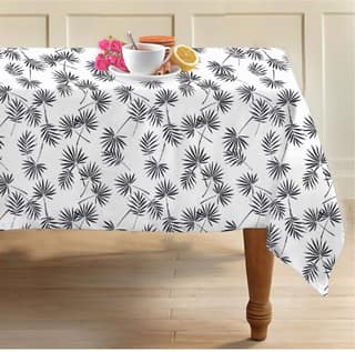 AIRWILL 100% Cotton Floral Pattern 2 Seater Square Table Cover Sized, 36x36 inches (Black,White, Pack of 1)
