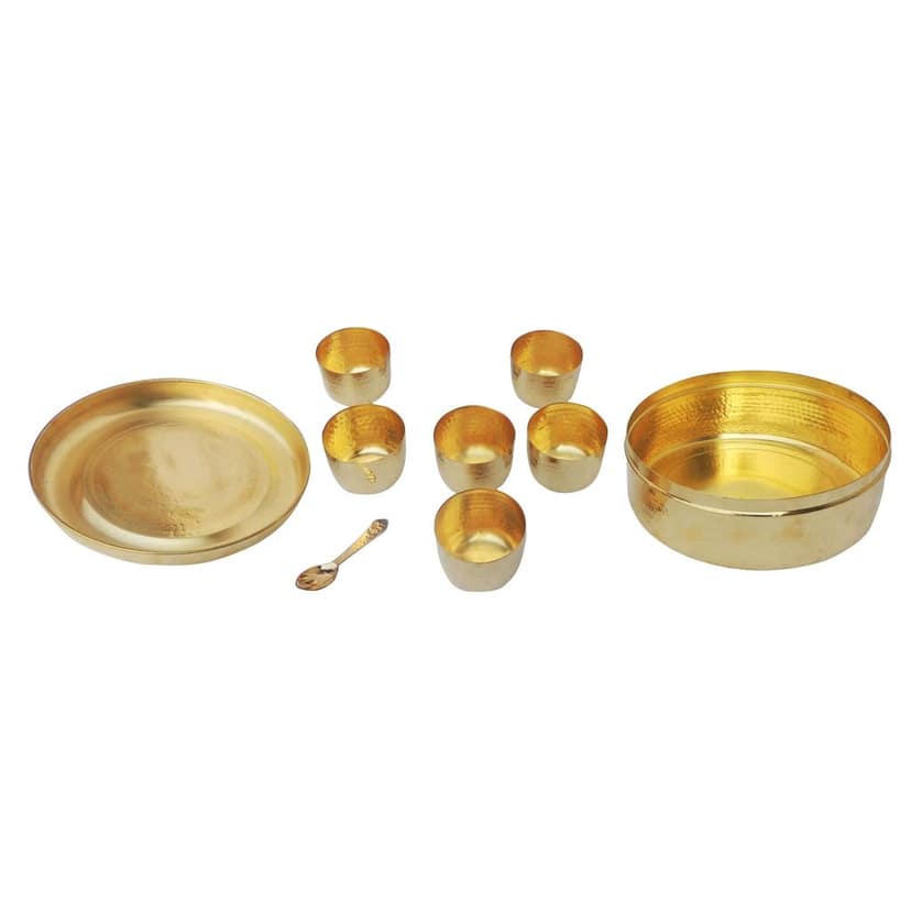 Brass Spice Box Masala Box Set With Spoon (ZMAS467 P) view 3