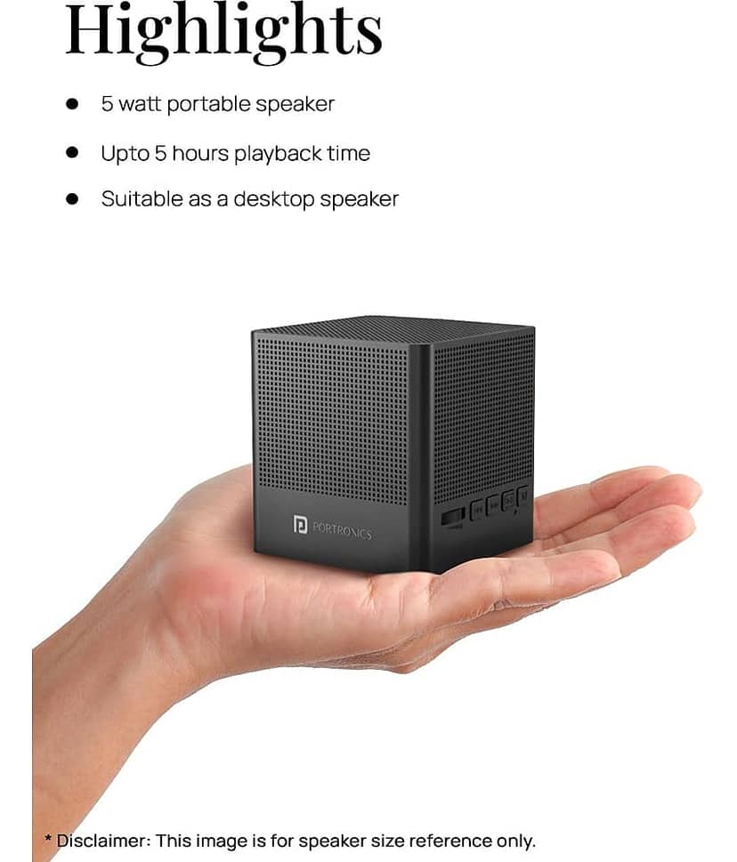 Portronics Bounce 2 5 W Bluetooth Speaker Playback Time 5 hrs Bluetooth v5.0 with Call function Black view 2