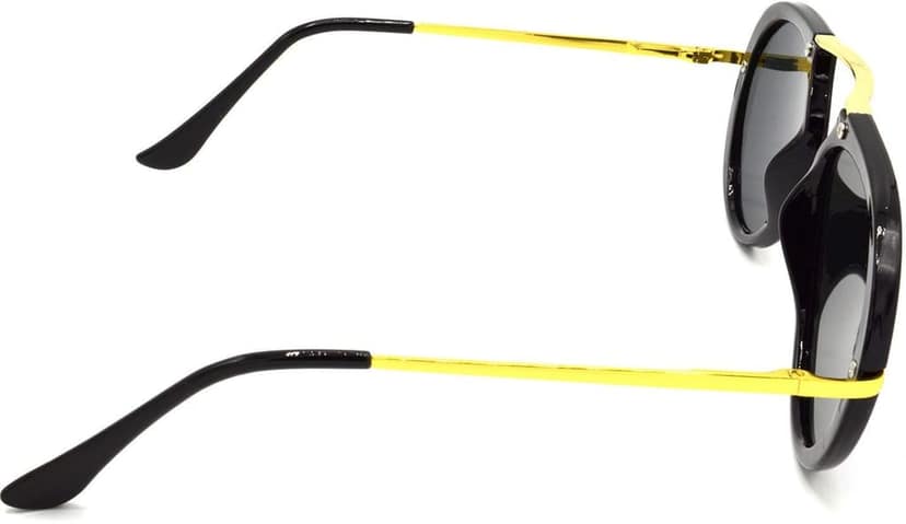 HRINKAR Unisex Round Sunglasses Violet & Golden Frame, Grey & Pink Lens (Medium) - Pack of 2 view 5