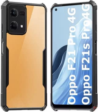 PLUGTECH Slim Shockproof Case | Matte Black Soft | Drop Protection | Precise Cutouts | Premium Mobile Cover for Oppo F21 Pro 4G