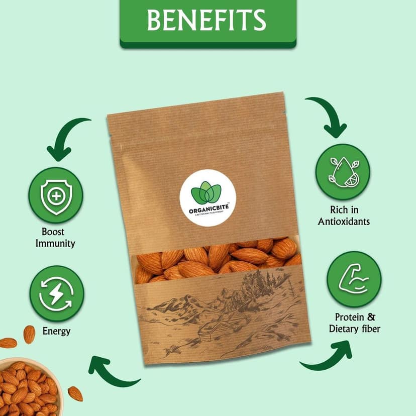 Almonds - 100% Natural Almonds Handpicked by farmers view 4