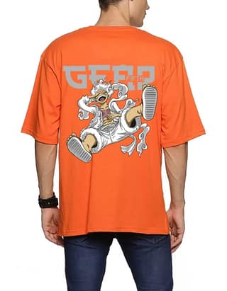SCOTT FINCHER Men's Graphic T-Shirt, Luffy Gear Fifth, Anime Inspired Streetwear, Oversized Fit, Perfect for Casual Wear and Anime Conventions : AA(ARN)ORANGE_133
