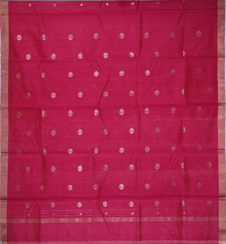 Handloom Chanderi Unstitched 2-Piece Silk By Cotton Suit Set view 2